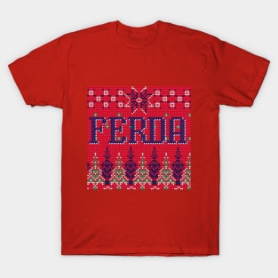 Ugly Christmas Sweater Letterkenny Ferda in red T-Shirt